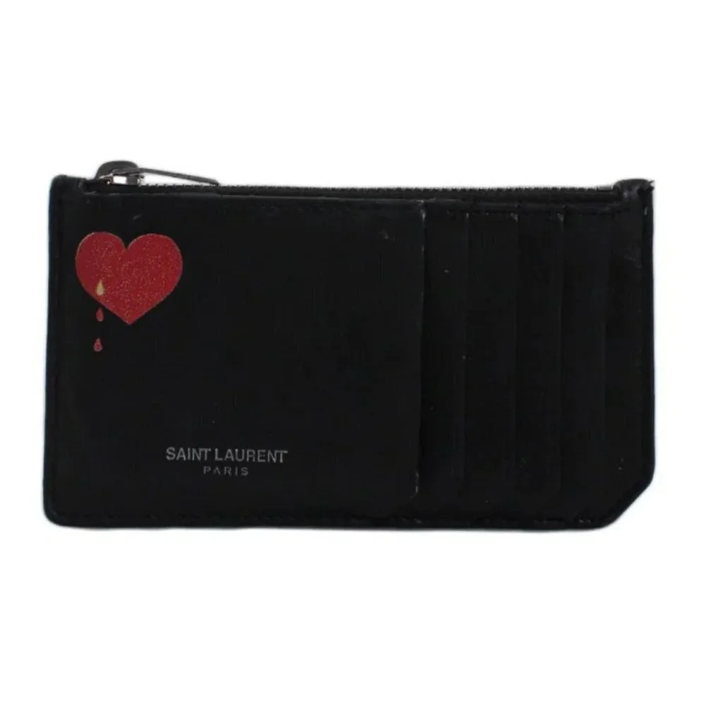 Saint Laurent Heart Fragment Zipped Card Case Wallet